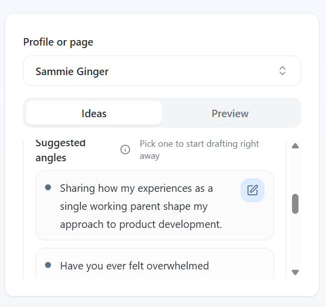 Suggested Content Screenshot